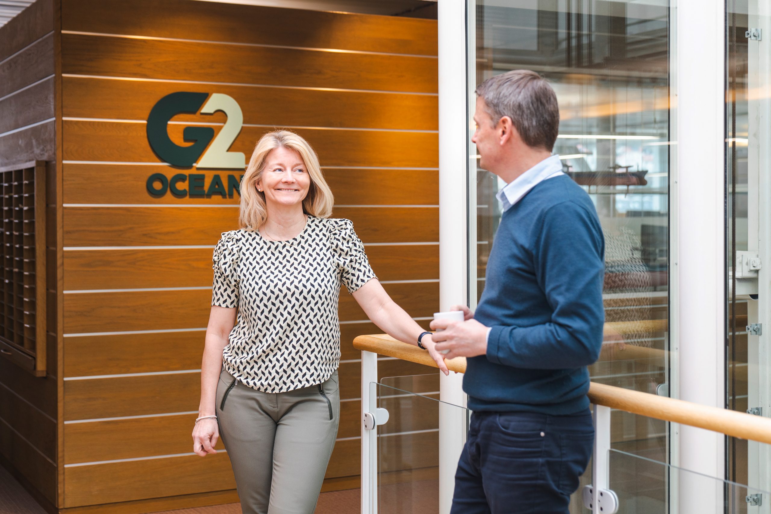 Margrethe Landro and Hans Gunnar Mo at G2 Ocean's Bergen office